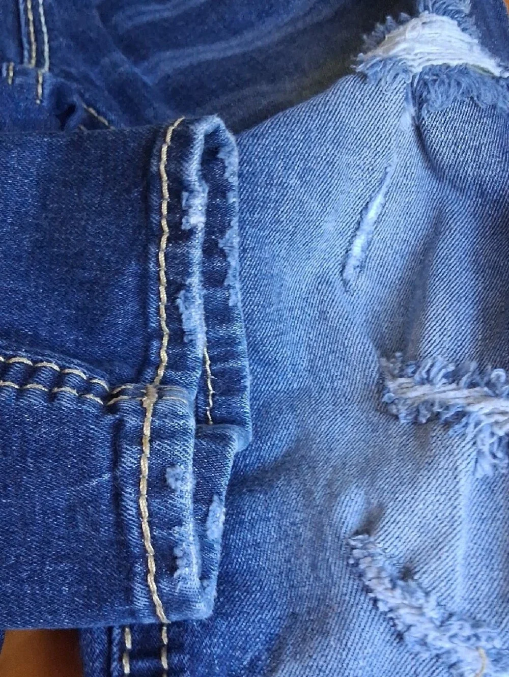 Rock Revival Men's Dark Blue Denim Jeans with Tan Stitching